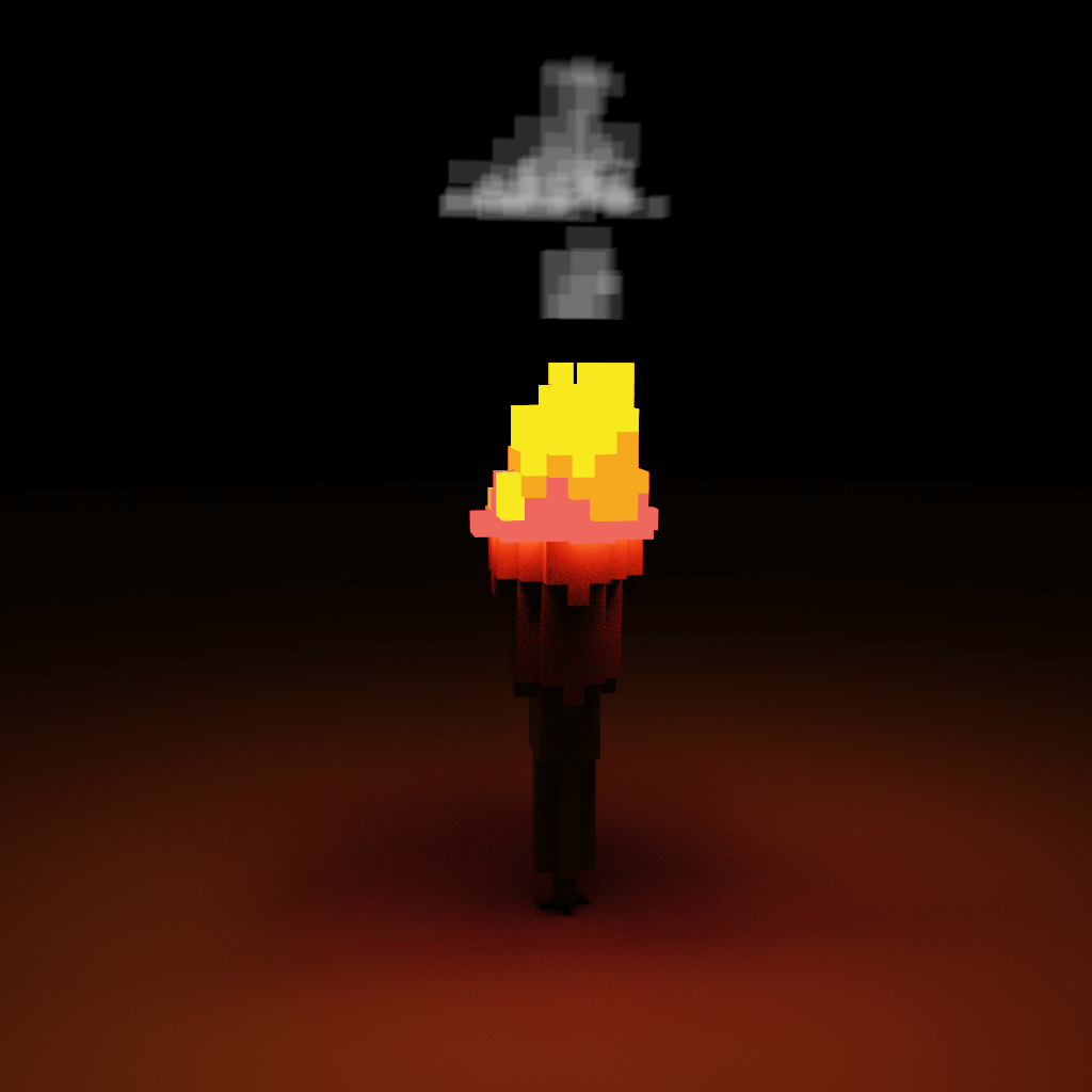 Voxel model of a torch